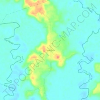 Topografische Karte Entre-Rios, Höhe, Relief