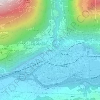 Topografische Karte Campoledro, Höhe, Relief
