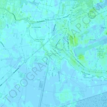 Topografische Karte Malcontenta, Höhe, Relief