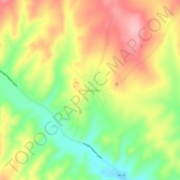 Topografische Karte Osmanpaşa, Höhe, Relief