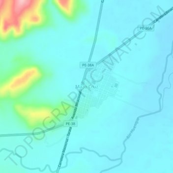 Topografische Karte Mazo Cruz, Höhe, Relief