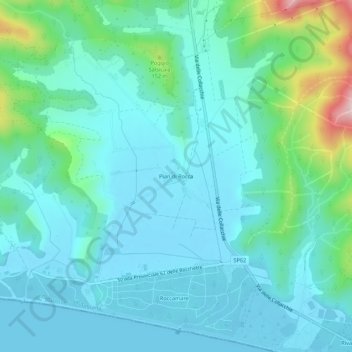 Topografische Karte Pian di Rocca, Höhe, Relief