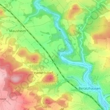 Topografische Karte Niesaß, Höhe, Relief