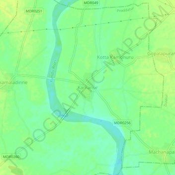 Topografische Karte Kamanur, Höhe, Relief