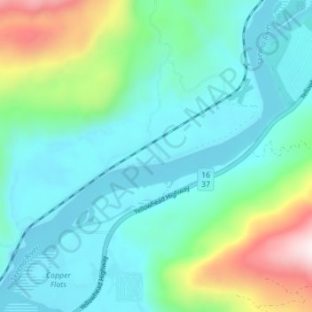 Topografische Karte Kitselas, Höhe, Relief