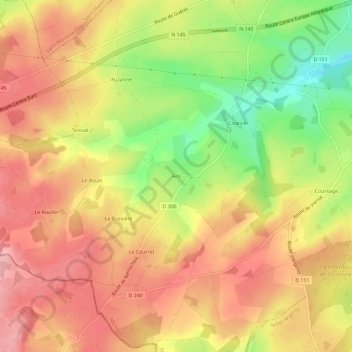 Topografische Karte Aire, Höhe, Relief