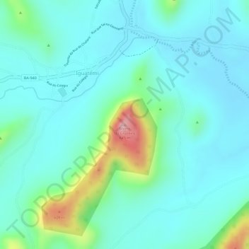 Topografische Karte Morro do Cruzeiro, Höhe, Relief