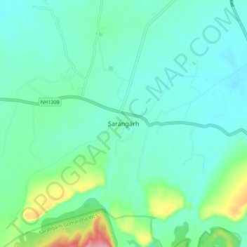 Topografische Karte Sarangarh, Höhe, Relief