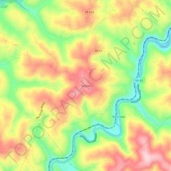 Topografische Karte Tarpon, Höhe, Relief