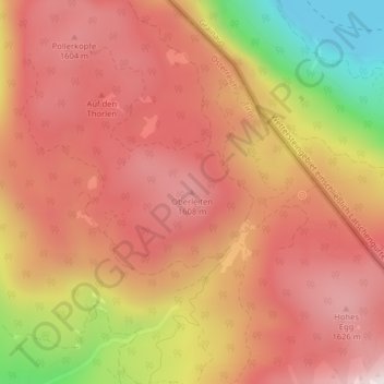 Topografische Karte Oberleiten, Höhe, Relief