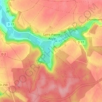 Topografische Karte Chafosse, Höhe, Relief