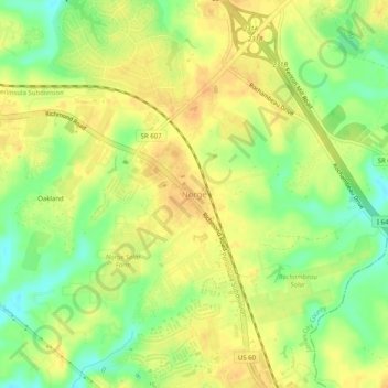 Topografische Karte Norge, Höhe, Relief