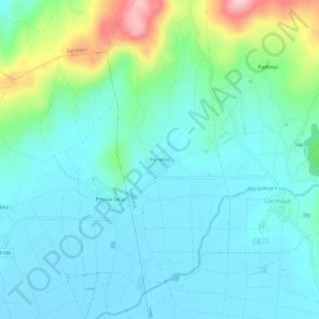 Topografische Karte Perrelos, Höhe, Relief