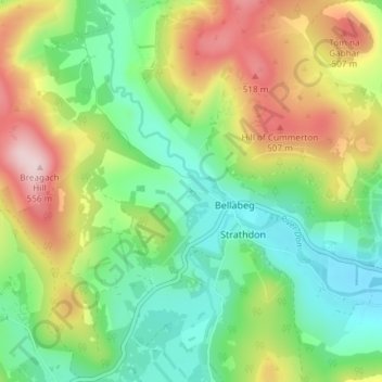 Topografische Karte Lost, Höhe, Relief