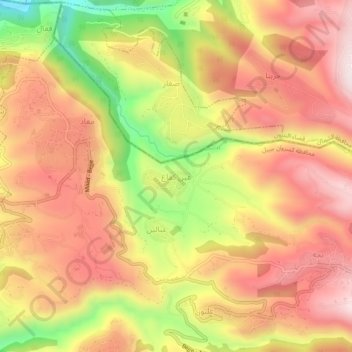 Topografische Karte Ain Kfaa, Höhe, Relief