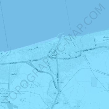Topografische Karte بابلسر, Höhe, Relief