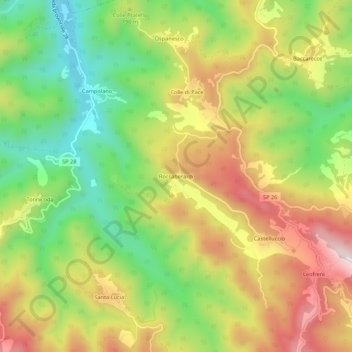 Topografische Karte Roccaberardi, Höhe, Relief