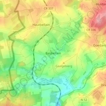Topografische Karte Niederbesslingen, Höhe, Relief