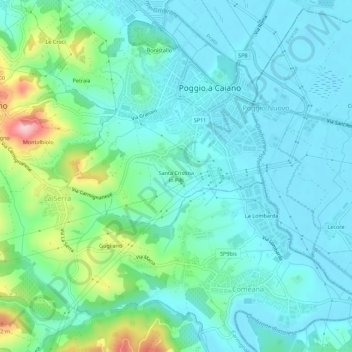 Topografische Karte Santa Cristina in Pilli, Höhe, Relief