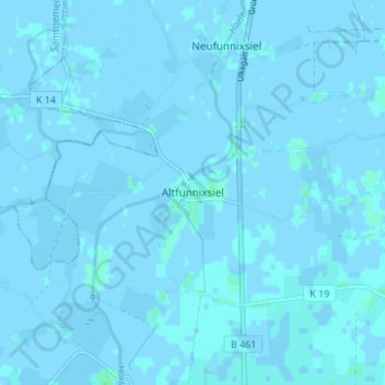 Topografische Karte Altfunnixsiel, Höhe, Relief