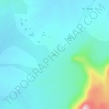Topografische Karte Yet, Höhe, Relief