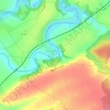 Topografische Karte Quinconce, Höhe, Relief