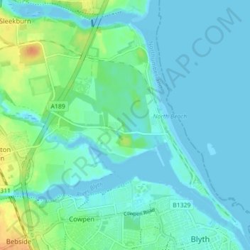 Topografische Karte Cambois, Höhe, Relief