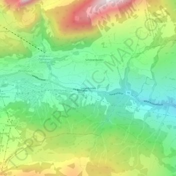 Topografische Karte Sägenboden, Höhe, Relief