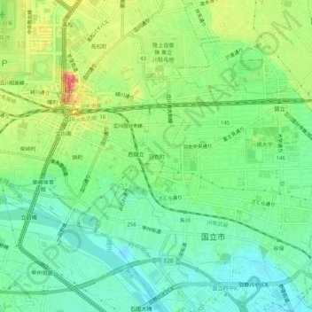 Topografische Karte Hagoromocho, Höhe, Relief