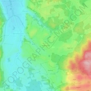 Topografische Karte Selbensberg, Höhe, Relief