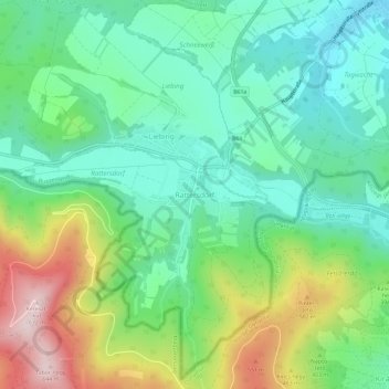 Topografische Karte Rattersdorf, Höhe, Relief