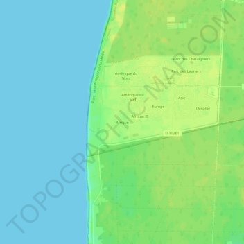 Topografische Karte Afrique, Höhe, Relief