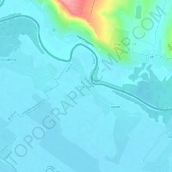 Topografische Karte Colțu Cornii, Höhe, Relief