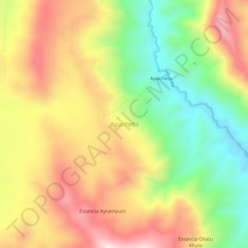 Topografische Karte Apacheta, Höhe, Relief