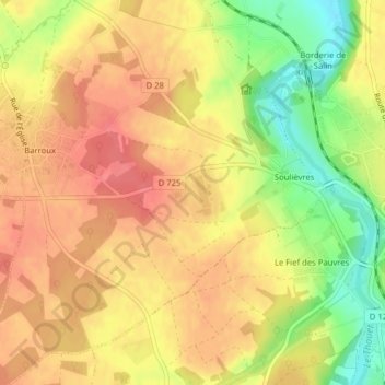 Topografische Karte Coquine, Höhe, Relief