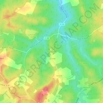 Topografische Karte Le Majaubert, Höhe, Relief