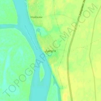 Topografische Karte Даерга, Höhe, Relief