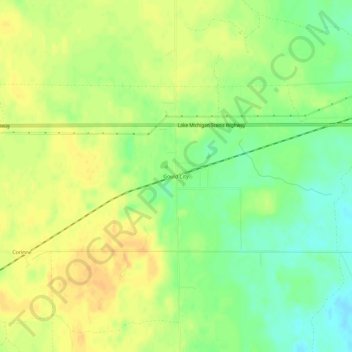 Topografische Karte Gould City, Höhe, Relief