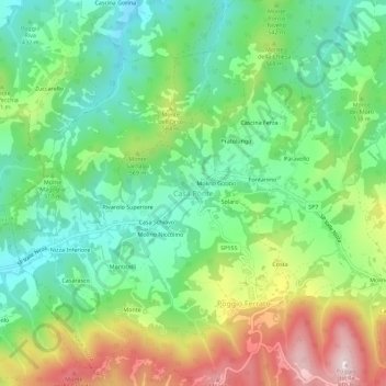 Topografische Karte Casa Ponte, Höhe, Relief