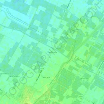 Topografische Karte Vigo Giorgio, Höhe, Relief