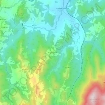 Topografische Karte Rapicciano, Höhe, Relief