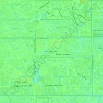 Topografische Karte Boca Del Mar, Höhe, Relief