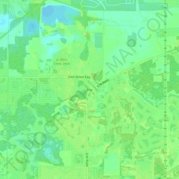 Topografische Karte Erie, Höhe, Relief