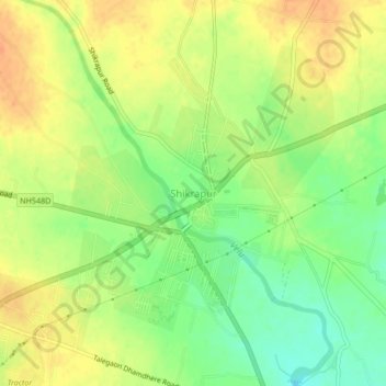 Topografische Karte Shikrapur, Höhe, Relief