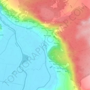 Topografische Karte Gala, Höhe, Relief