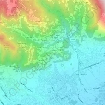 Topografische Karte Piane, Höhe, Relief