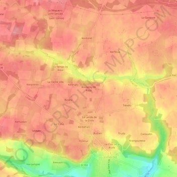 Topografische Karte Brunelay de Haut, Höhe, Relief