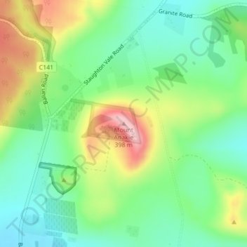 Topografische Karte Mount Anakie, Höhe, Relief