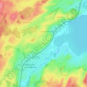 Topografische Karte Seewalchen, Höhe, Relief