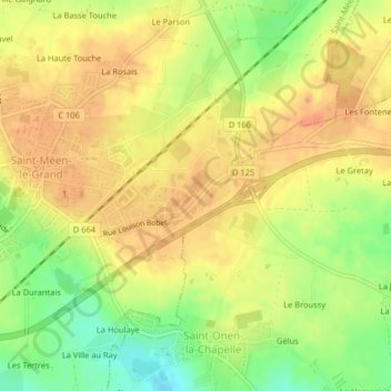 Topografische Karte Zone industrielle du Maupas, Höhe, Relief